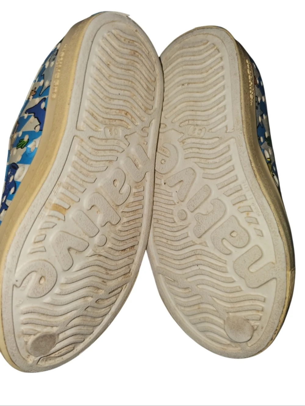 Native Kids Blue Shark Print Slip-On Shoes
